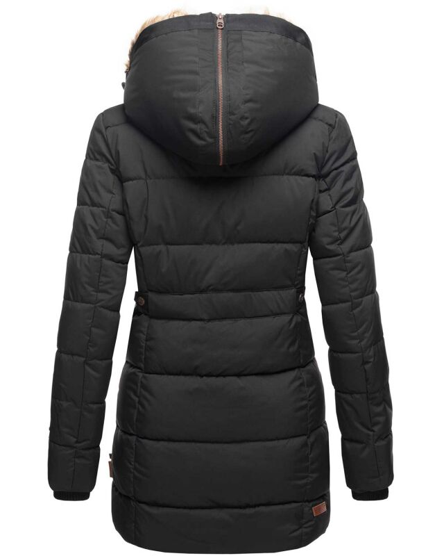 Marikoo warme Damen Winterjacke mit Kapuze Parka Kunstfell B817 Schwa,  129,90 €