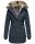 Marikoo warme Damen Winterjacke mit Kapuze Parka Kunstfell B817 Navy-Gr.XXL