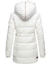 Marikoo warme Damen Winterjacke mit Kapuze Parka Kunstfell B817 Weiß-Gr.S