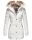 Marikoo warme Damen Winterjacke mit Kapuze Parka Kunstfell B817 Weiß-Gr.S