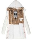 Marikoo warme Damen Winterjacke mit Kapuze Parka Kunstfell B817 Weiß-Gr.XXL