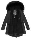 Navahoo Luluna Princess warme Damen Winter Jacke mit Kunstfell B818 Schwarz-Gr.XL
