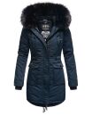 Navahoo Luluna Princess warme Damen Winter Jacke mit Kunstfell B818 Navy-Gr.XS