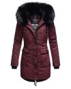 Navahoo Luluna Princess warme Damen Winter Jacke mit Kunstfell B818 Weinrot-Gr.XS