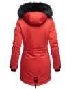 Navahoo Luluna Princess warme Damen Winter Jacke mit Kunstfell B818 Rot-Gr.XS