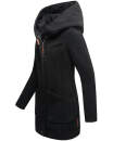 Marikoo Maikoo Damen Mantel mit Kapuze Trenchcoat Jacke B819 Schwarz Größe S - Gr. 36