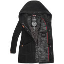 Marikoo Maikoo Damen Mantel mit Kapuze Trenchcoat Jacke B819 Schwarz Größe S - Gr. 36