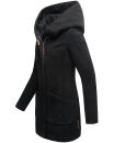 Marikoo Maikoo Damen Mantel mit Kapuze Trenchcoat Jacke B819 Schwarz Größe L - Gr. 40