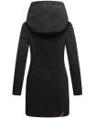 Marikoo Maikoo Damen Mantel mit Kapuze Trenchcoat Jacke B819 Schwarz Größe L - Gr. 40