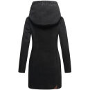 Marikoo Maikoo Damen Mantel mit Kapuze Trenchcoat Jacke B819 Schwarz Größe XXL - Gr. 44