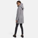Marikoo Maikoo Damen Mantel mit Kapuze Trenchcoat Jacke B819 Hellgrau Größe S - Gr. 36