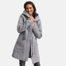 Marikoo Maikoo Damen Mantel mit Kapuze Trenchcoat Jacke B819 Hellgrau Größe XL - Gr. 42