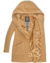 Marikoo Maikoo Damen Mantel mit Kapuze Trenchcoat Jacke B819 Camel Größe L - Gr. 40