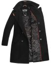 Marikoo Nanakoo Damen Mantel Trenchcoat Wintermantel Übergangs Jacke B820 Schwarz-Gr.XS