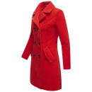 Marikoo Nanakoo Damen Mantel Trenchcoat Wintermantel Übergangs Jacke B820 Rot-Gr.XS