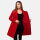 Marikoo Nanakoo Damen Mantel Trenchcoat Wintermantel Übergangs Jacke B820 Rot-Gr.XS