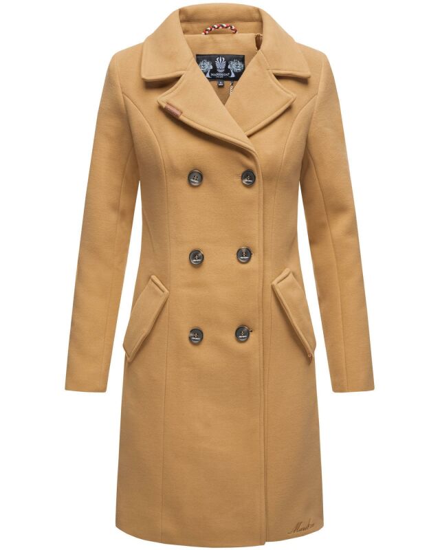 Marikoo Nanakoo Damen Mantel Trenchcoat Wintermantel Übergangs Jacke B820 Camel-Gr.XL