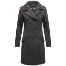 Marikoo Nanakoo Damen Mantel Trenchcoat Wintermantel Übergangs Jacke B820 Anthrazit-Gr.XXL