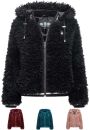 Marikoo warme Damen Jacke Teddyfell Winter Kuscheljacke...