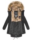 Navahoo Rosinchen Damen Winterjacke Parka gefüttert Kapuze B824 Schwarz-Gr.XS