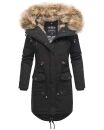 Navahoo Rosinchen Damen Winterjacke Parka gefüttert Kapuze B824 Schwarz-Gr.S