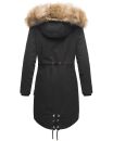 Navahoo Rosinchen Damen Winterjacke Parka gefüttert Kapuze B824 Schwarz-Gr.S