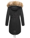 Navahoo Rosinchen Damen Winterjacke Parka gefüttert Kapuze B824 Schwarz-Gr.M