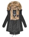 Navahoo Rosinchen Damen Winterjacke Parka gefüttert Kapuze B824 Schwarz-Gr.XL