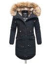 Navahoo Rosinchen Damen Winterjacke Parka gefüttert Kapuze B824 Navy-Gr.XS