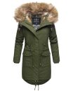 Navahoo Rosinchen Damen Winterjacke Parka gefüttert Kapuze B824 Olive-Gr.S
