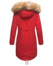 Navahoo Rosinchen Damen Winterjacke Parka gefüttert Kapuze B824 Rot-Gr.XS