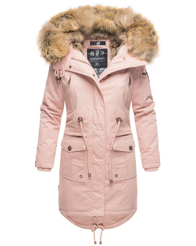 Navahoo Rosinchen Damen Winterjacke Parka gefüttert Kapuze B824 Rosa-Gr.XL