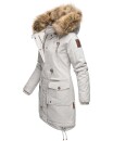 Navahoo Rosinchen Damen Winterjacke Parka gefüttert Kapuze B824 Hellgrau-Gr.XS