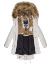 Navahoo Rosinchen Damen Winterjacke Parka gefüttert Kapuze B824 Hellgrau-Gr.XS