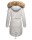 Navahoo Rosinchen Damen Winterjacke Parka gefüttert Kapuze B824 Hellgrau-Gr.XS
