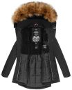 Marikoo Sanakoo Damen Winterjacke Parka mit Kapuze B825 Schwarz-Gr.S