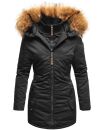 Marikoo Sanakoo Damen Winterjacke Parka mit Kapuze B825 Schwarz-Gr.M