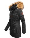 Marikoo Sanakoo Damen Winterjacke Parka mit Kapuze B825 Schwarz-Gr.M