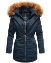 Marikoo Sanakoo Damen Winterjacke Parka mit Kapuze B825 Navy-Gr.XS