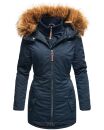 Marikoo Sanakoo Damen Winterjacke Parka mit Kapuze B825 Navy-Gr.XS