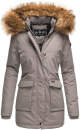 Navahoo Schneeengel-Princess Damen Parka Winter Jacke mit Kapuze B826 Grau-Gr.XS