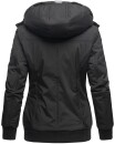 Marikoo Sumikoo Damen Winter Jacke leicht gefüttert mit Kapuze B827 Schwarz-Gr.XS