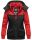 Marikoo Sumikoo Damen Winter Jacke leicht gefüttert mit Kapuze B827 Rot-Schwarz-Gr.S