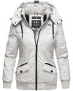 Marikoo Sumikoo Damen Winter Jacke leicht gefüttert mit Kapuze B827 Hellgrau-Gr.S