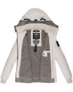 Marikoo Sumikoo Damen Winter Jacke leicht gefüttert mit Kapuze B827 H.Grau-Grau-Gr.XS