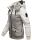 Marikoo Sumikoo Damen Winter Jacke leicht gefüttert mit Kapuze B827 H.Grau-Grau-Gr.XS