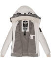 Marikoo Sumikoo Damen Winter Jacke leicht gefüttert mit Kapuze B827 H.Grau-Grau-Gr.M