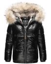 Navahoo Tikunaa Damen Winterjacke mit Kunstfellkragen B828 Schwarz-Gr.XS