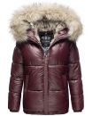 Navahoo Tikunaa Damen Winterjacke mit Kunstfellkragen B828 Weinrot-Gr.XS