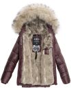 Navahoo Tikunaa Damen Winterjacke mit Kunstfellkragen B828 Weinrot-Gr.XS